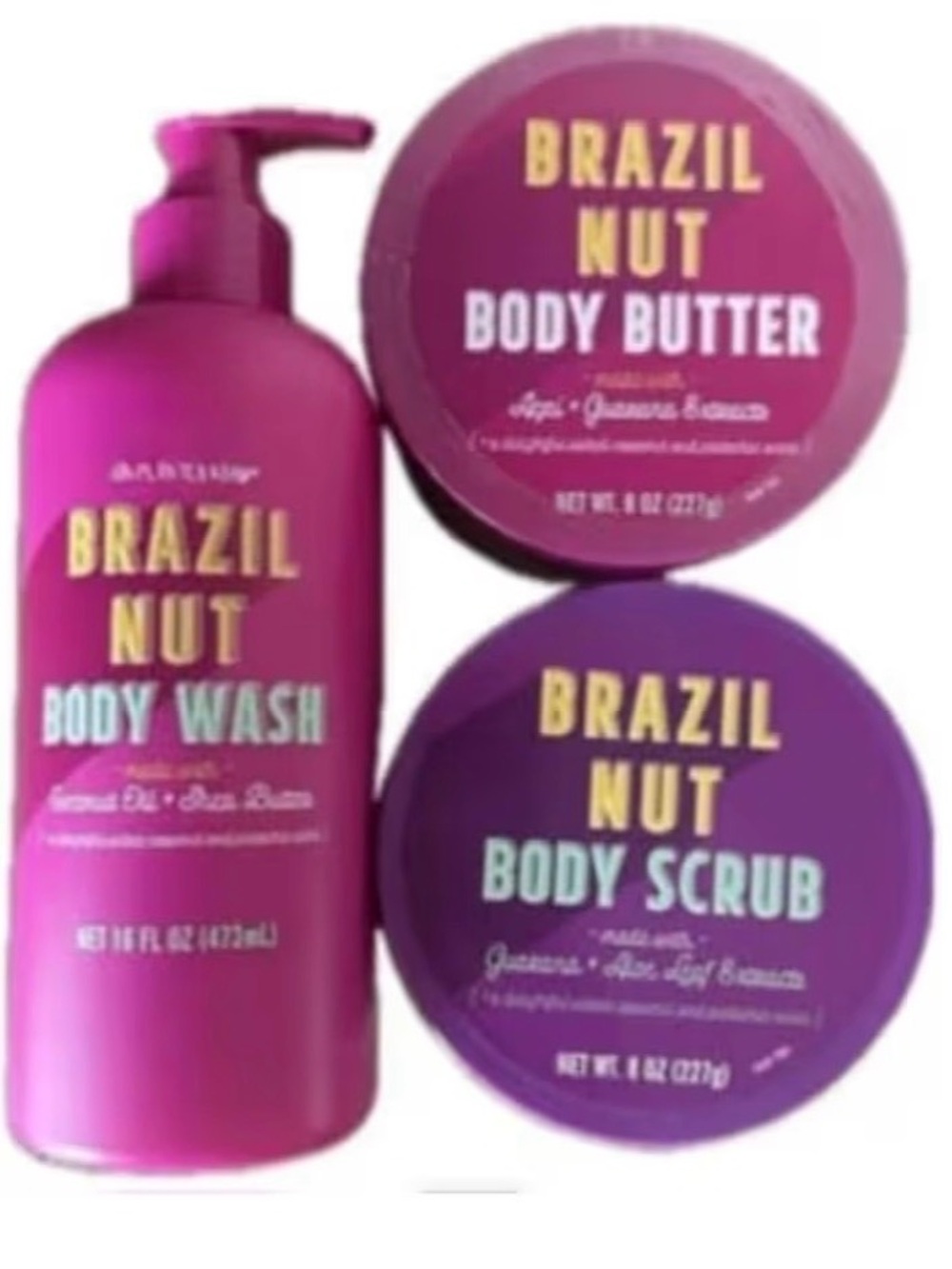 Brazil Nut Body Wash & Care Set — Pink and Purple Deep Moisture Trio
